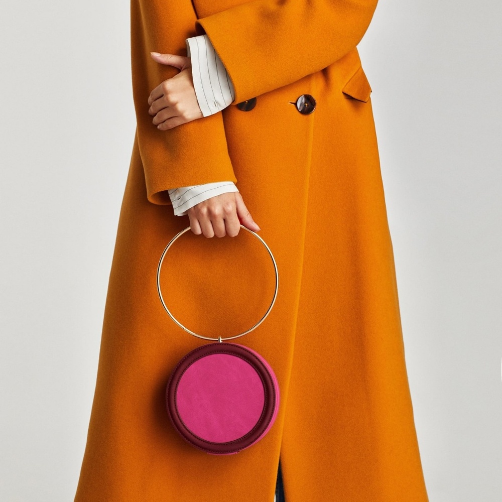 ZARA FUCHSIA GEOMETRIC MINAUDIÈRE